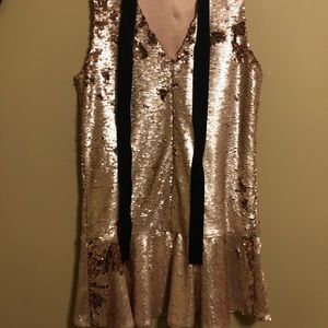 Sequin flare skirt dress